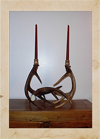 MC006 2 Place Whitetail Candle Holder